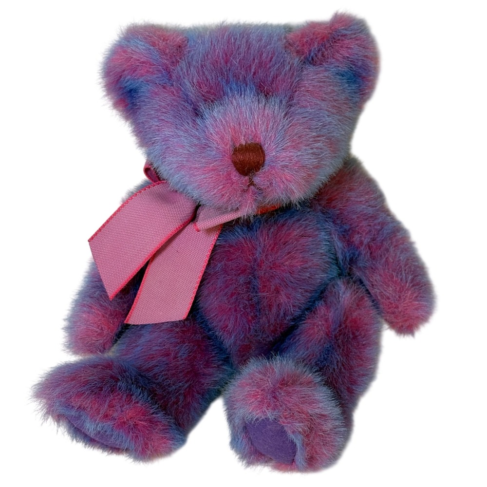 Russ Berrie Luv'ums Purple Blue Shaggy Teddy Bear Plush 8 Inch Vintage‎ 0032
